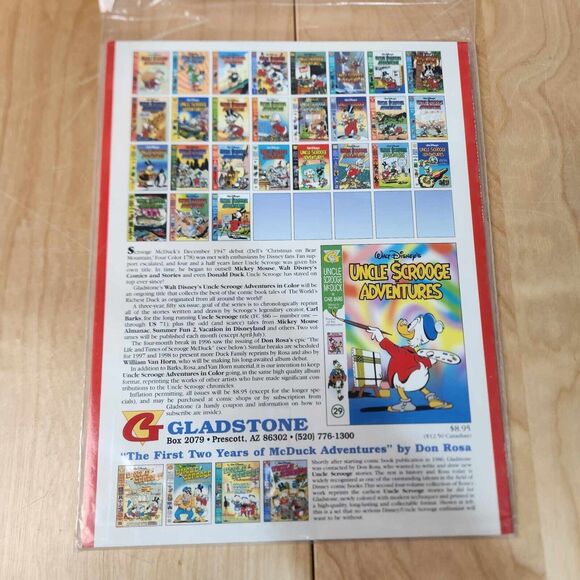 Uncle Scrooge Adventures Book 28 & Trading Card Carl Barks Gladstone Disney EUC - Picture 2 of 2